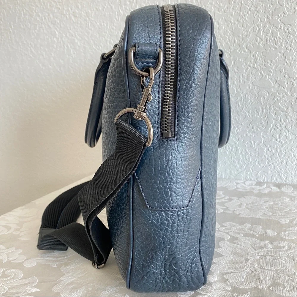 Burberry navy leather laptop bag